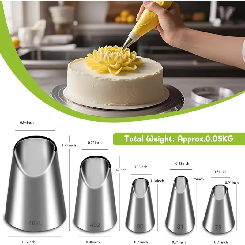 Juego de 5 boquillas de acero  - Kitchen Appliances Garage reseña y precio